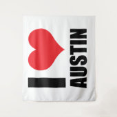 Tenture I Love Austin (Devant)