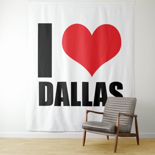 Tenture I love Dallas (En situation)