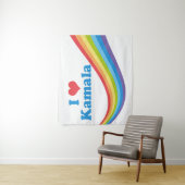 Tenture I Love Kamala Cute Election Rainbow (En situation)