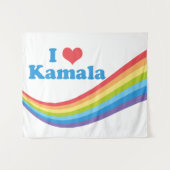 Tenture I Love Kamala Cute Election Rainbow (Devant (Horizontal))