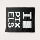 Tenture I Love Pixels, design geek, art des pixels (Devant (Horizontal))