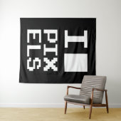 Tenture I Love Pixels, design geek, art des pixels (En situation (horizontale))