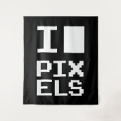 Tenture I Love Pixels, design geek, art des pixels (Devant)