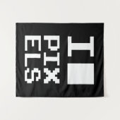 Tenture I Love Pixels, design geek, art des pixels (Devant (Horizontal))