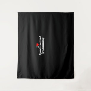 Tenture I Love Synchronisé Natation Coeur Souvenir Amusant