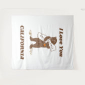 Tenture I Love You California Bear Hugging Map (Devant (Horizontal))
