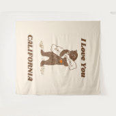 Tenture I Love You California Bear Hugging Map (Devant (Horizontal))