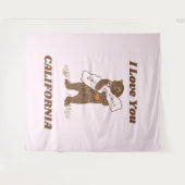 Tenture I Love You California Bear Hugging Map (Devant (Horizontal))