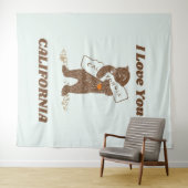 Tenture I Love You California Bear Hugging Map (En situation (horizontale))