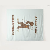 Tenture I Love You California Bear Hugging Map (Devant (Horizontal))
