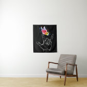 Tenture I Love You Hand Sign Language Butterfly Autism (En situation)