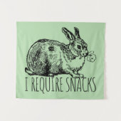 Tenture I Require Snacks Cute Bunny Rabbit (Devant (Horizontal))
