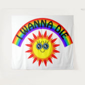Tenture I Wanna Die - Rainbow Smiling Sun (Devant (Horizontal))