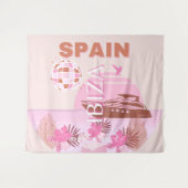 Tenture Ibiza, Espagne, Art Voyage, Art Preppy, Pastel (Devant (Horizontal))