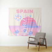 Tenture Ibiza, Espagne, Art Voyage, Art Preppy, Rose (En situation (horizontale))