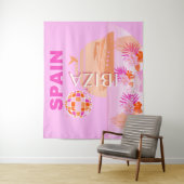 Tenture Ibiza, Espagne, Art Voyage, Art Preppy, Rose, Prep (En situation)