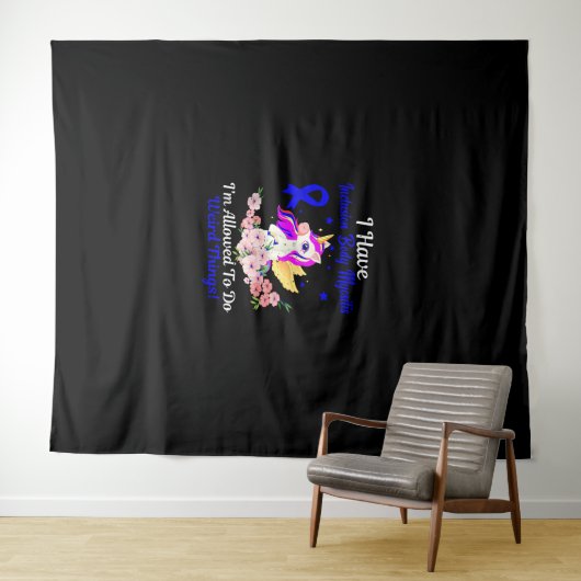 Tenture IBM Awareness Funny Unicorn Friend Family Support (En situation (horizontale))