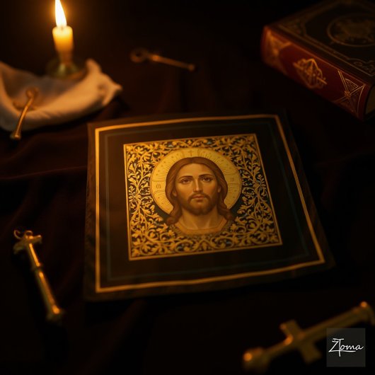 Tenture Icône byzantine du Christ - Jésus