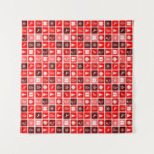 Tenture Icône de Noël Rouge Carré Vacances Art classique (Devant (Horizontal))