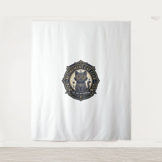Tenture Idée cadeau chat papa chat retraite - Chat de retr (Devant)