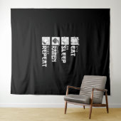 Tenture Idée Cadeau Cosplayer Anime Manger Dormir Répéter (En situation (horizontale))