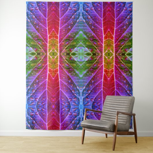 Tenture Ikat rouge et vert (En situation)