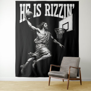 Tenture Il Rizzin Funny Jesus Basketball Jour de Pâques