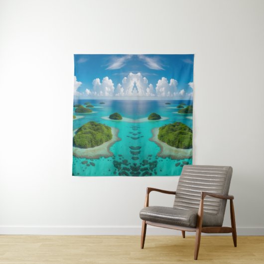 Tenture "Îles de la Tranquillité : Archipel tropical (En situation)