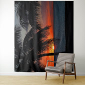 Tenture Îles Vierges Coucher du soleil Océan des Caraïbes (En situation)