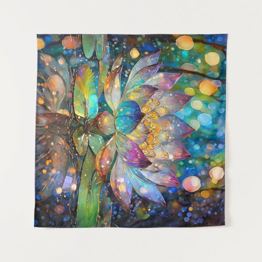 Tenture Illuminated Blooming Lotus Flower (Devant (Horizontal))