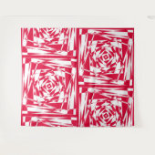 Tenture Illusion abstraite rouge blanc (Devant (Horizontal))