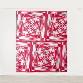 Tenture Illusion abstraite rouge blanc (Devant)