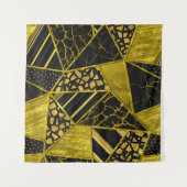 Tenture Illusion de texture du triangle noir or (Devant (Horizontal))