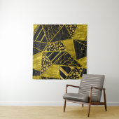 Tenture Illusion de texture du triangle noir or (En situation (horizontale))