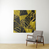 Tenture Illusion de texture du triangle noir or (En situation)