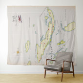 Tenture Illustrated map of Cuba (En situation (horizontale))