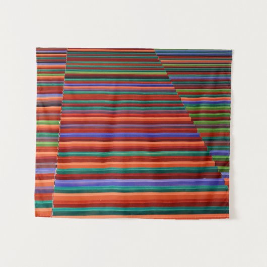 Tenture Illustration à rayures multicolores (Devant (Horizontal))