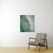 Tenture Illustration abstraite argent et or (En situation)