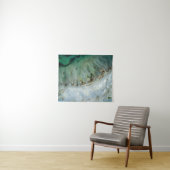 Tenture Illustration abstraite argent et or (En situation (horizontale))