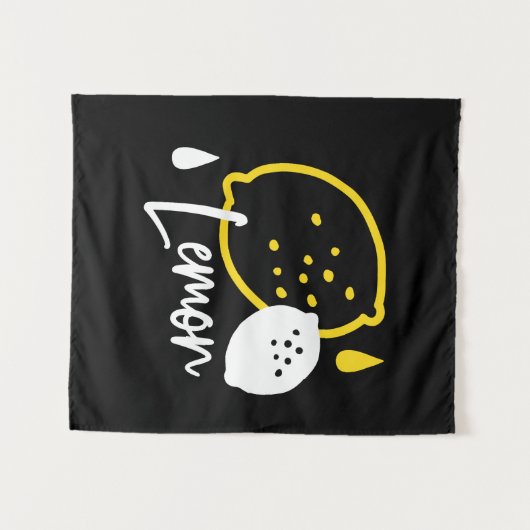 Tenture Illustration Abstraite au citron - Art des agrumes (Devant (Horizontal))