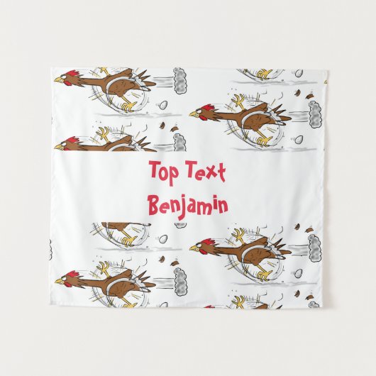 Tenture Illustration amusante de poulet cool (Devant (Horizontal))