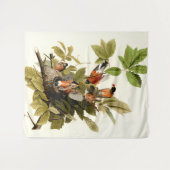 Tenture Illustration Audubon American Robin Wildlife Bird (Devant (Horizontal))