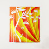 Tenture Illustration botanique orange et blanc (Devant)