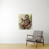 Tenture Illustration classique de l'arbre du Père Noël joy (En situation)