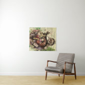 Tenture Illustration classique de l'arbre du Père Noël joy (En situation (horizontale))