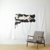 Tenture Illustration Collie Bordure ! (En situation (horizontale))