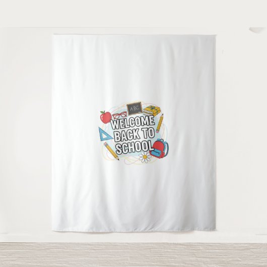 Tenture Illustration colorée de retour à l'école (Devant)