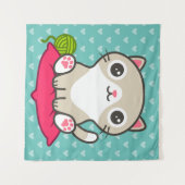 Tenture Illustration Cute Kitty (Devant (Horizontal))