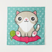 Tenture Illustration Cute Kitty (Devant)