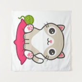 Tenture Illustration Cute Kitty (Devant (Horizontal))